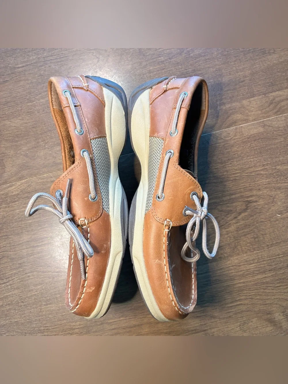 Sperry Top Sider Tarpon Tan Leather Boat Shoe Brown 10 Eye Lace Up A2061317